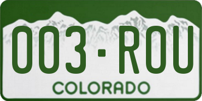 CO license plate 003ROU