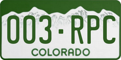 CO license plate 003RPC