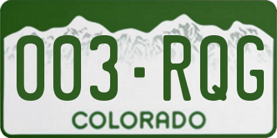 CO license plate 003RQG