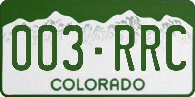 CO license plate 003RRC