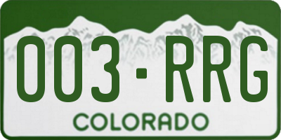CO license plate 003RRG