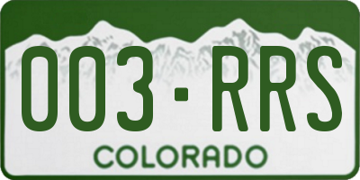 CO license plate 003RRS