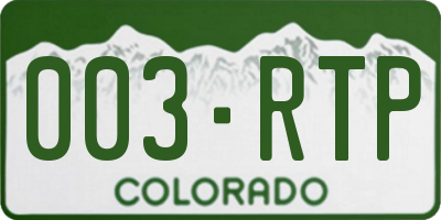 CO license plate 003RTP