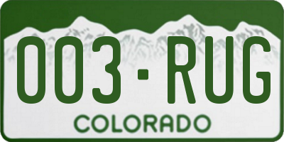 CO license plate 003RUG