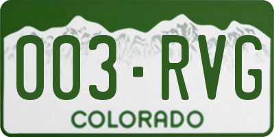 CO license plate 003RVG