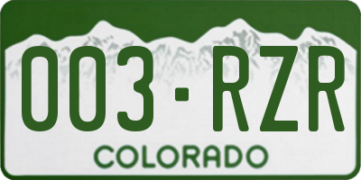 CO license plate 003RZR