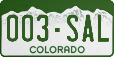 CO license plate 003SAL