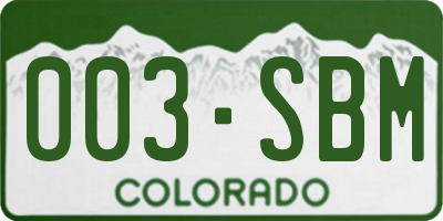 CO license plate 003SBM