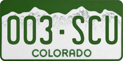 CO license plate 003SCU