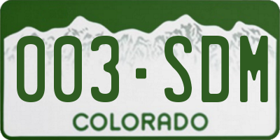 CO license plate 003SDM