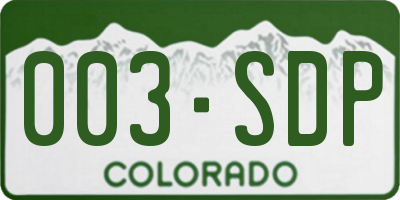 CO license plate 003SDP
