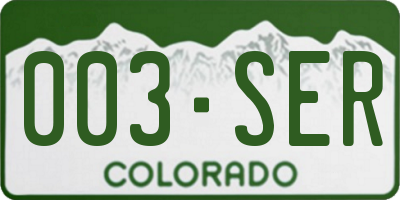CO license plate 003SER