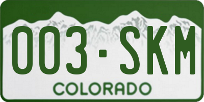 CO license plate 003SKM