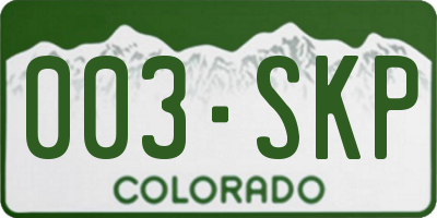 CO license plate 003SKP
