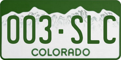 CO license plate 003SLC