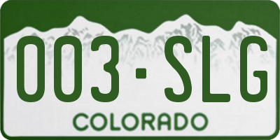 CO license plate 003SLG