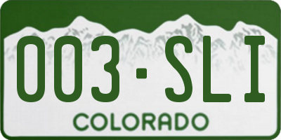 CO license plate 003SLI