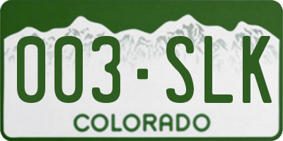 CO license plate 003SLK