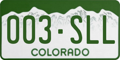 CO license plate 003SLL