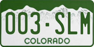 CO license plate 003SLM