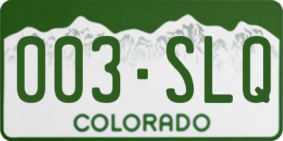 CO license plate 003SLQ