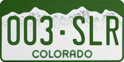 CO license plate 003SLR