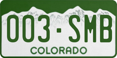 CO license plate 003SMB