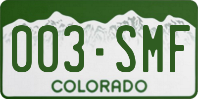 CO license plate 003SMF