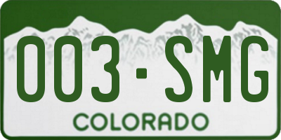CO license plate 003SMG