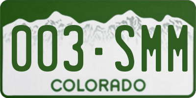 CO license plate 003SMM