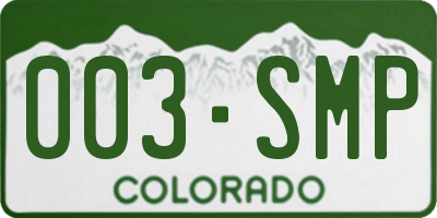 CO license plate 003SMP