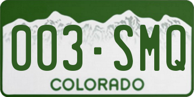 CO license plate 003SMQ