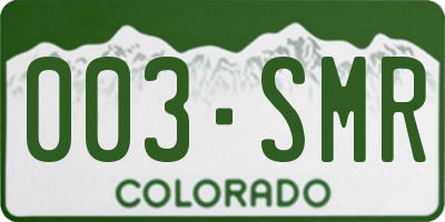 CO license plate 003SMR