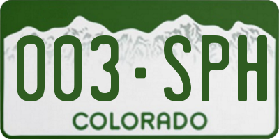 CO license plate 003SPH