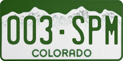 CO license plate 003SPM
