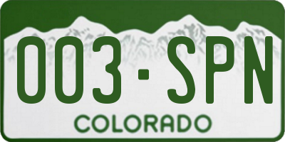CO license plate 003SPN