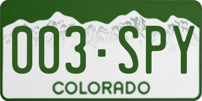 CO license plate 003SPY