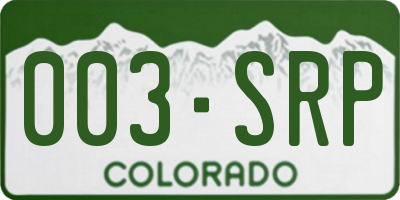CO license plate 003SRP