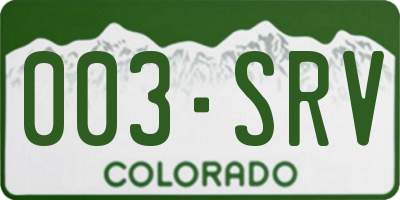 CO license plate 003SRV