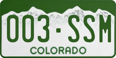 CO license plate 003SSM