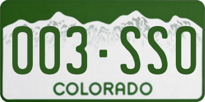 CO license plate 003SSO