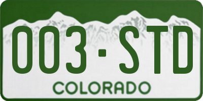 CO license plate 003STD