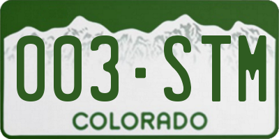 CO license plate 003STM