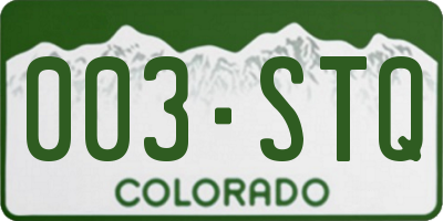 CO license plate 003STQ