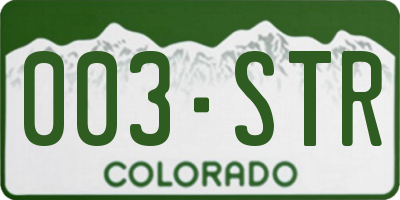 CO license plate 003STR