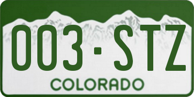 CO license plate 003STZ