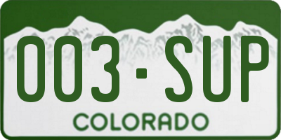 CO license plate 003SUP