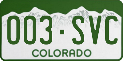 CO license plate 003SVC