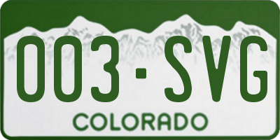 CO license plate 003SVG