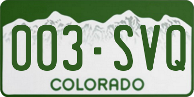 CO license plate 003SVQ